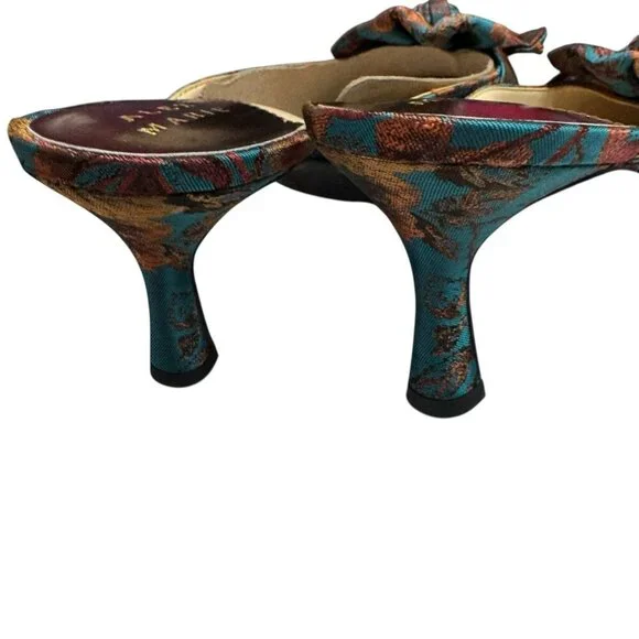 Alex Marie Metallic Floral Brocade Pointed Toe Mules | Size 9M NWT - Picture 10 of 14